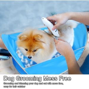Dog Grooming Shaving Trimming Hair Clipping Catcher Blue